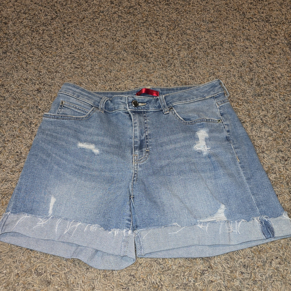 Jennifer Lopez Light Blue Distressed Jean Shorts